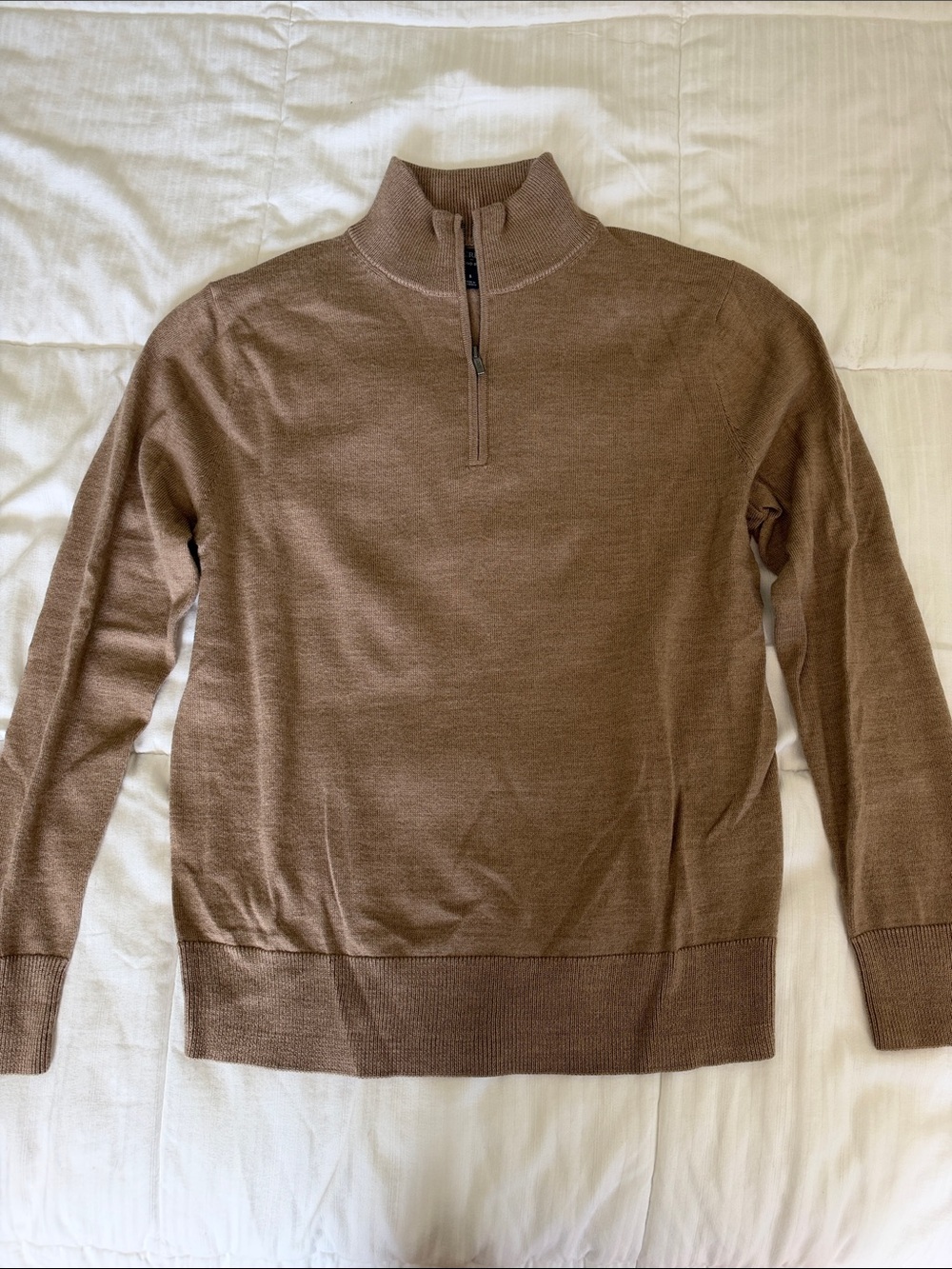 J. Crew Men's Tan Half-Zip Sweater